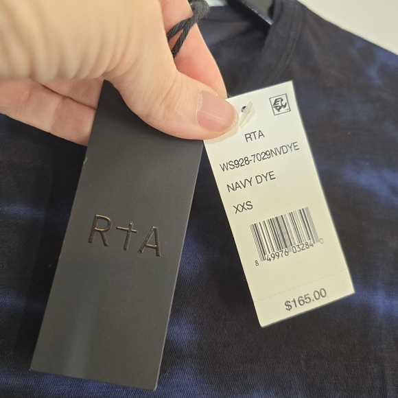 NWT RtA Road To Awe Blue Black Classic Tee XXS - Picture 6 of 7